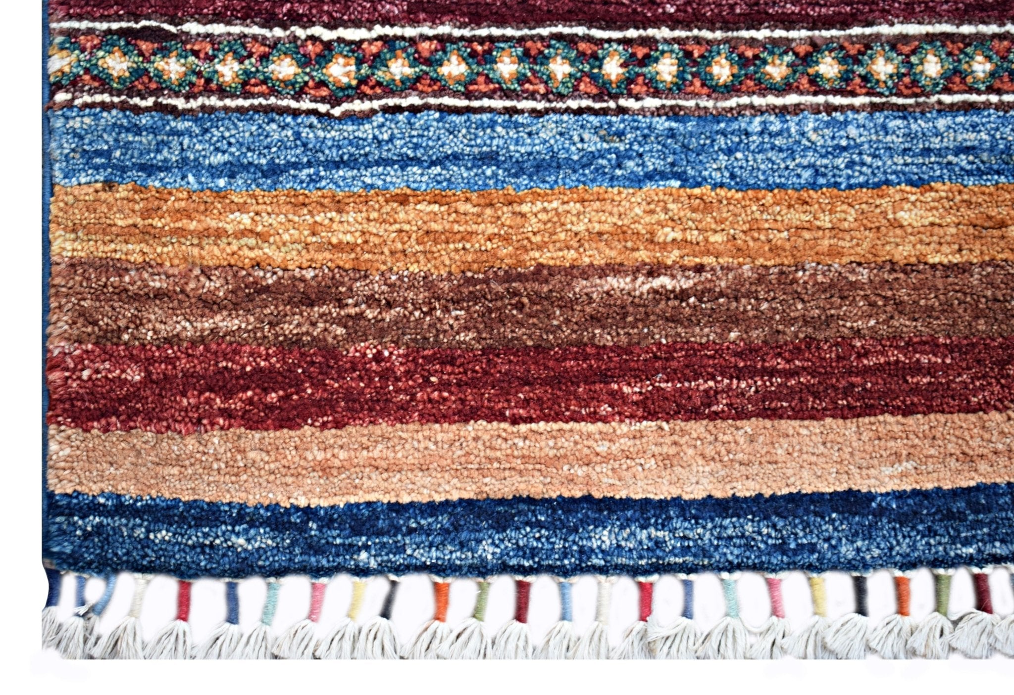 Handmade Mini Afghan Chobi Rug | 109 x 64 cm | 3'7" x 2'2" - Najaf Rugs & Textile