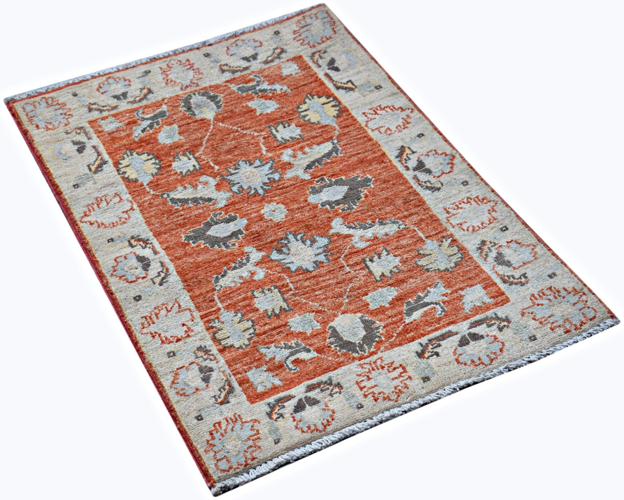 Handmade Mini Afghan Chobi Rug | 85 x 60 cm | 2'10" x 2' - Najaf Rugs & Textile