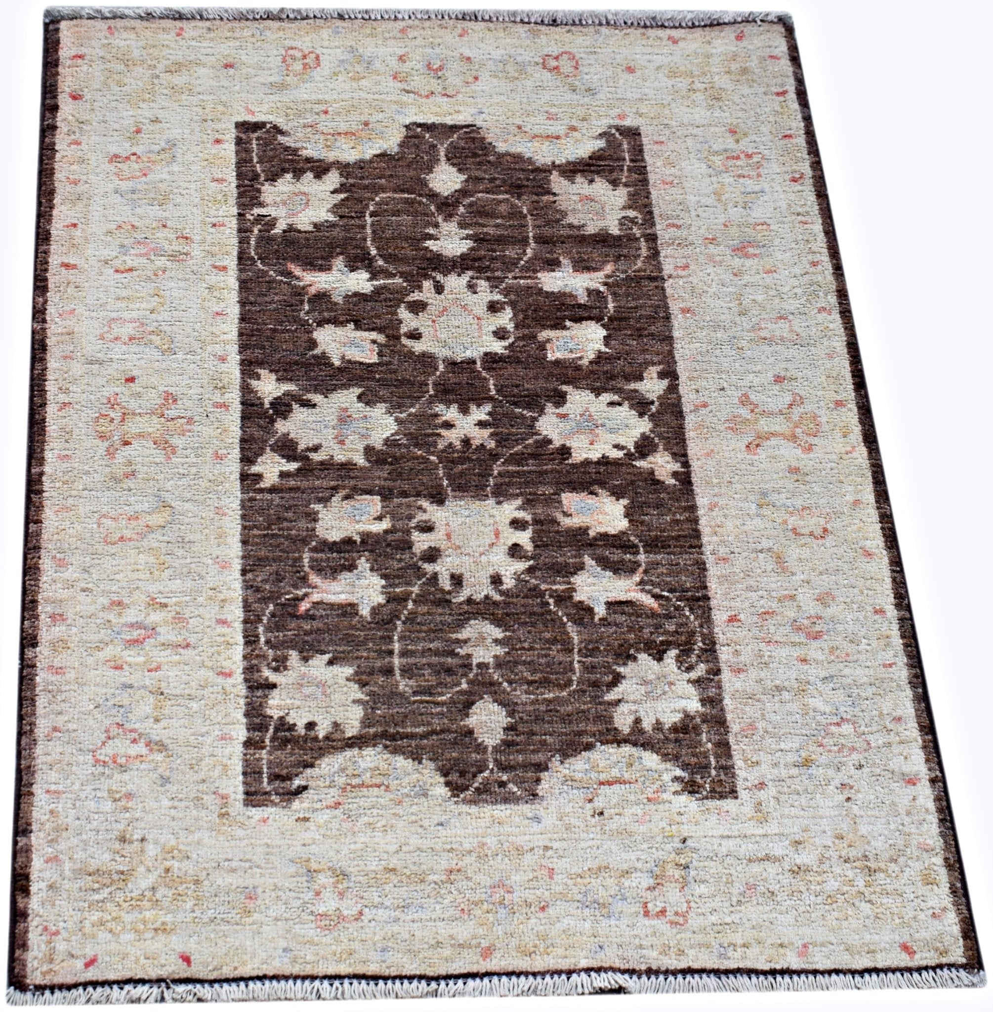 Handmade Mini Afghan Chobi Rug | 85 x 66 cm | 2'10" x 2'2" - Najaf Rugs & Textile