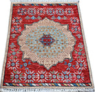 Handmade Mini Afghan Chobi Rug | 86 x 59 cm | 2'10" x 1'11" - Najaf Rugs & Textile