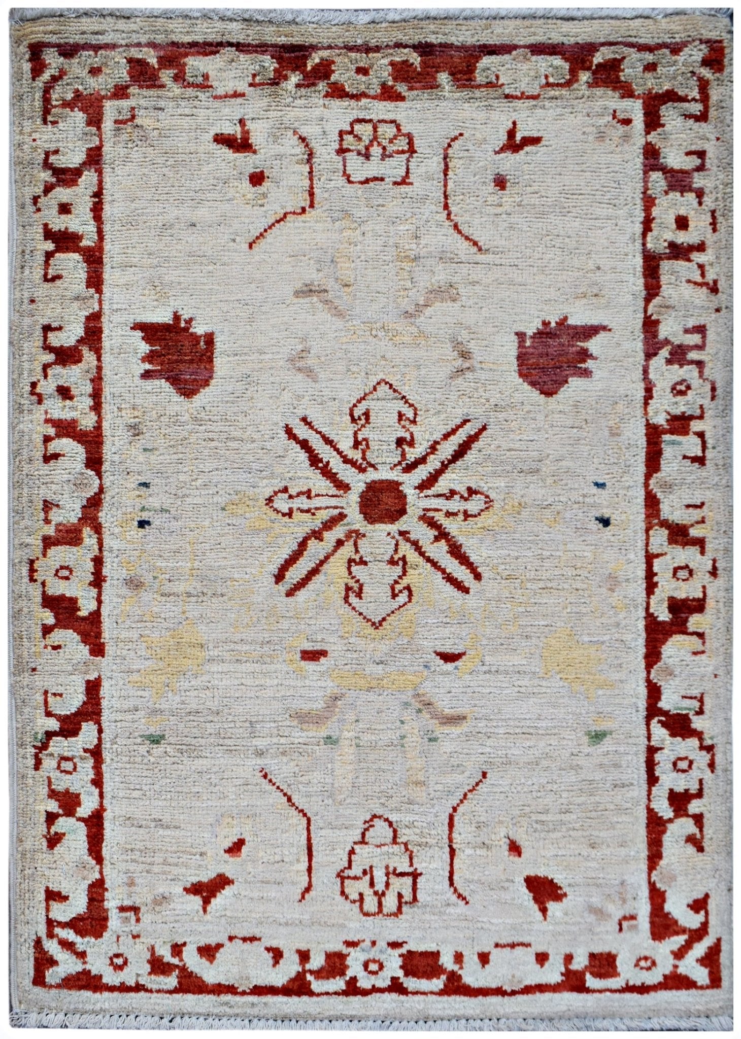 Handmade Mini Afghan Chobi Rug | 87 x 62 cm | 2'10" x 2' - Najaf Rugs & Textile