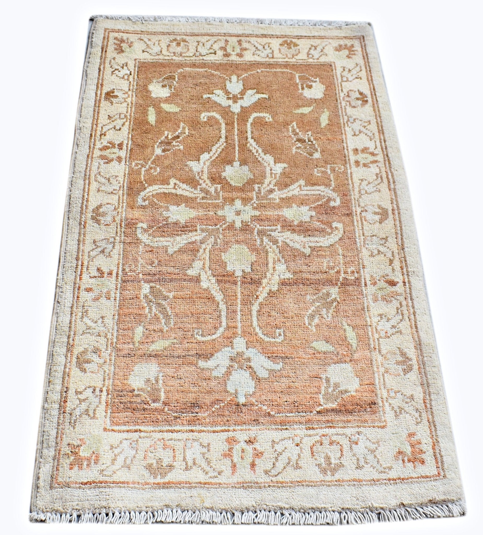 Handmade Mini Afghan Chobi Rug | 88 x 60 cm | 2'11" x 2' - Najaf Rugs & Textile