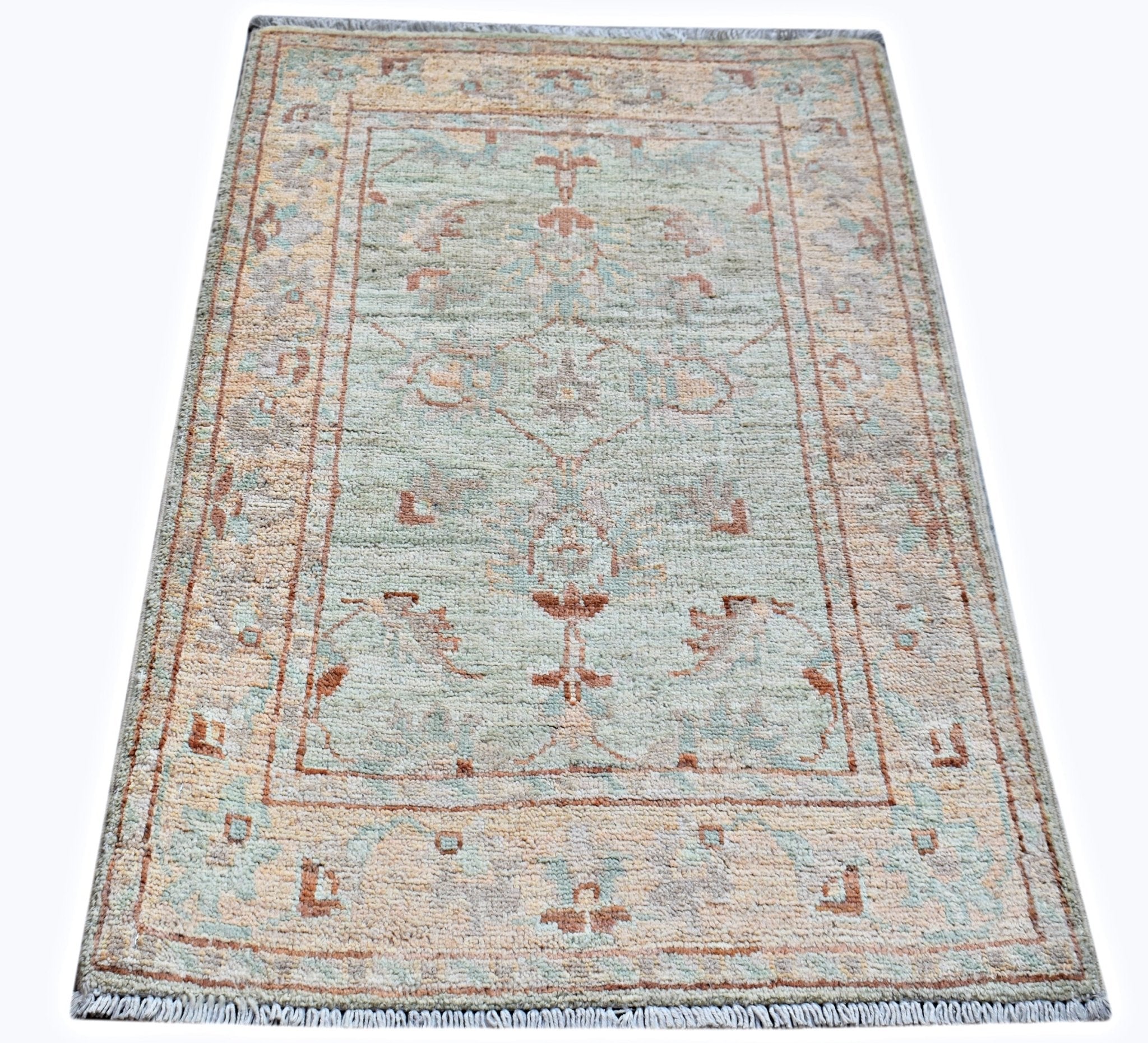 Handmade Mini Afghan Chobi Rug | 88 x 61 cm | 2'10" x 2' - Najaf Rugs & Textile