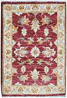 Handmade Mini Afghan Chobi Rug | 89 x 61 cm | 2'11" x 2' - Najaf Rugs & Textile