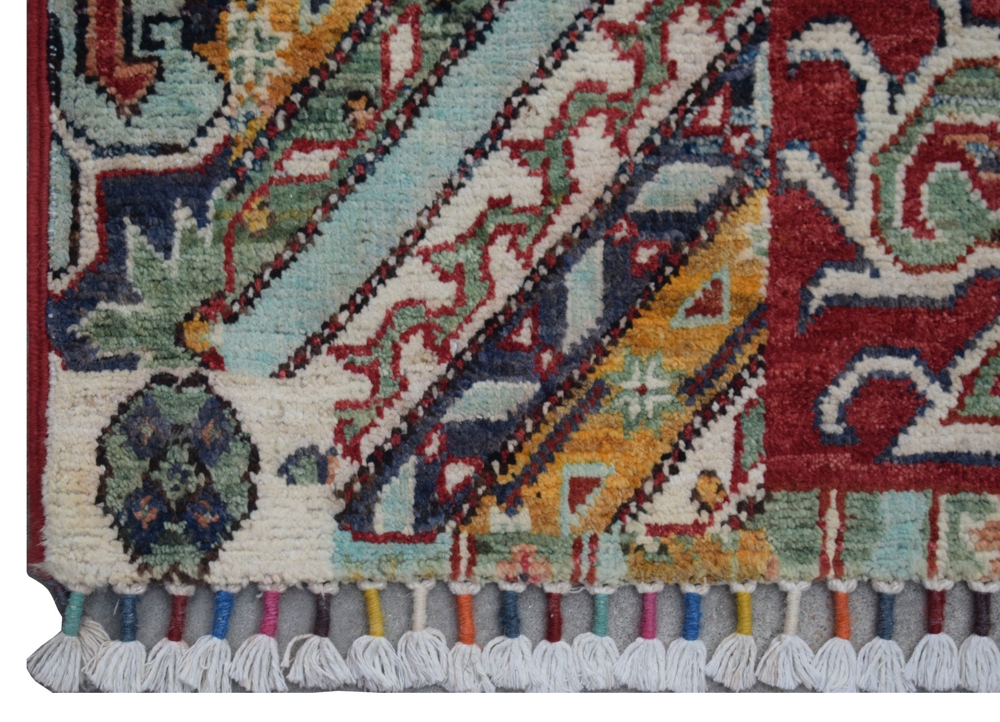 Handmade Mini Afghan Chobi Rug | 89 x 61 cm | 2'11" x 2' - Najaf Rugs & Textile