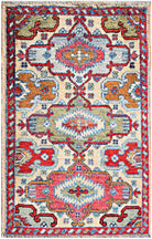 Handmade Mini Afghan Chobi Rug | 89 x 61 cm | 2'11 x 2' - Najaf Rugs & Textile