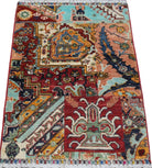 Handmade Mini Afghan Chobi Rug | 89 x 61 cm | 2'11" x 2' - Najaf Rugs & Textile