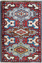 Handmade Mini Afghan Chobi Rug | 90 x 58 cm | 3' x 1'11" - Najaf Rugs & Textile