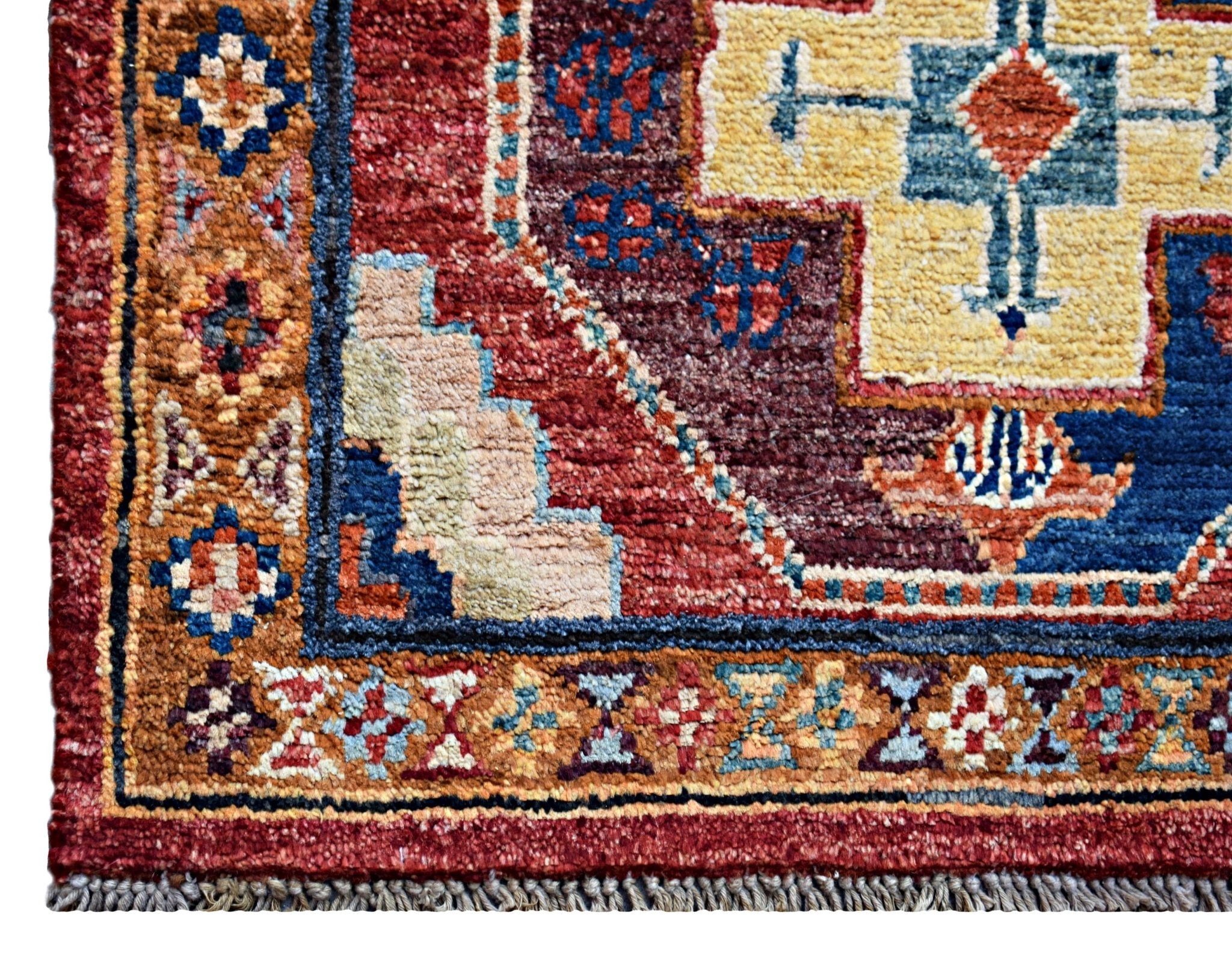 Handmade Mini Afghan Chobi Rug | 90 x 59 cm | 2'11" x 1'11" - Najaf Rugs & Textile