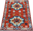 Handmade Mini Afghan Chobi Rug | 90 x 60 cm | 3' x 2' - Najaf Rugs & Textile