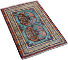 Handmade Mini Afghan Chobi Rug | 90 x 61 cm | 2'11" x 2' - Najaf Rugs & Textile