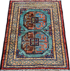 Handmade Mini Afghan Chobi Rug | 90 x 61 cm | 2'11" x 2' - Najaf Rugs & Textile