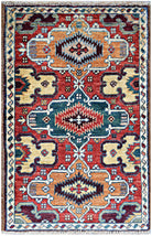 Handmade Mini Afghan Chobi Rug | 91 x 61 cm | 3' x 2' - Najaf Rugs & Textile