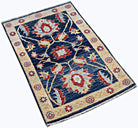 Handmade Mini Afghan Chobi Rug | 92 x 57 cm | 3' x 1'11" - Najaf Rugs & Textile