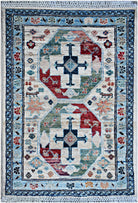 Handmade Mini Afghan Chobi Rug | 95 x 60 cm | 3'2" x 2' - Najaf Rugs & Textile