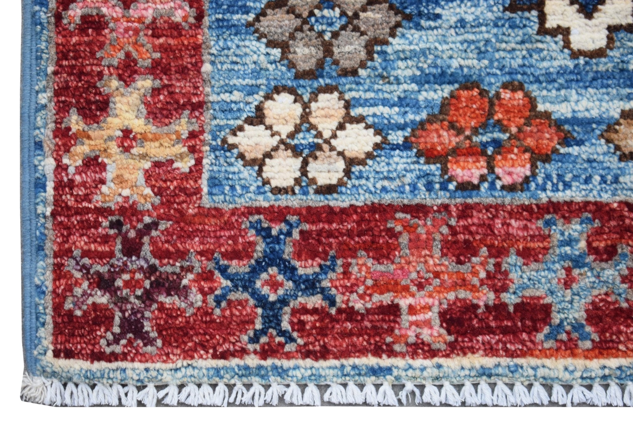 Handmade Mini Afghan Chobi Rug | 96 x 53 cm | 2'10" x 2' - Najaf Rugs & Textile