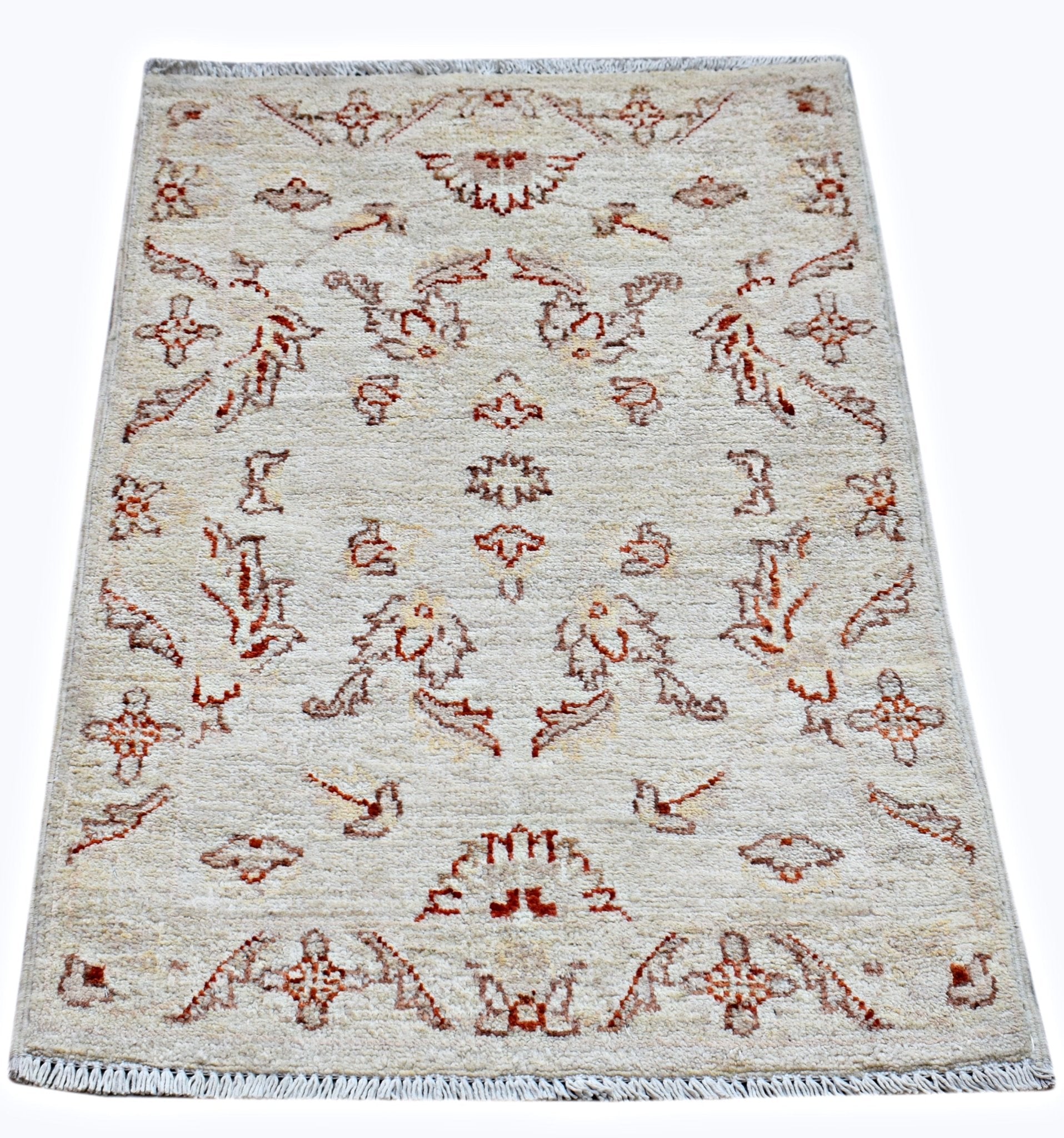 Handmade Mini Afghan Chobi Rug | 96 x 57 cm | 3'2" x 1'10" - Najaf Rugs & Textile