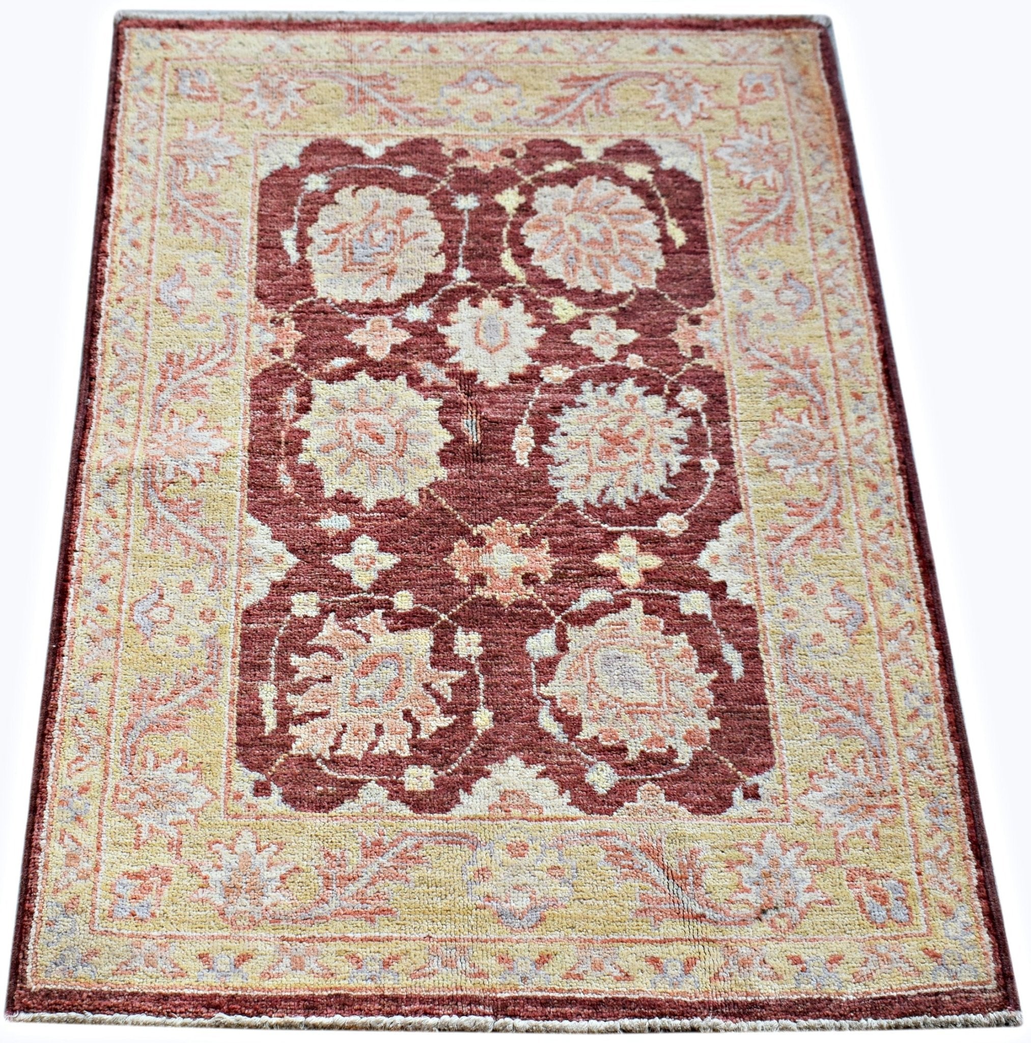 Handmade Mini Afghan Chobi Rug | 96 x 64 cm | 3'2" x 2'2" - Najaf Rugs & Textile