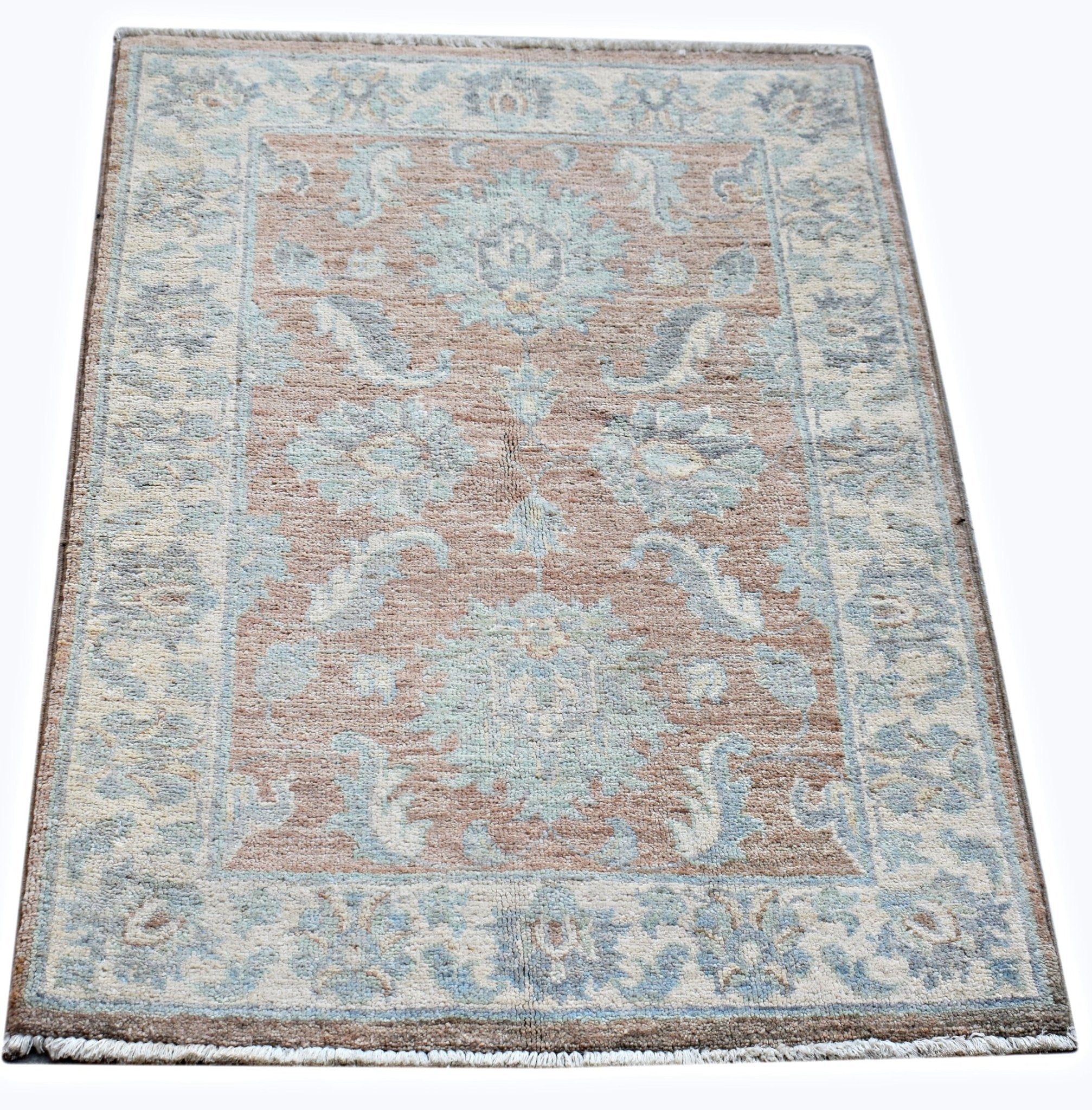 Handmade Mini Afghan Chobi Rug | 96 x 66 cm | 3'2" x 2'2" - Najaf Rugs & Textile