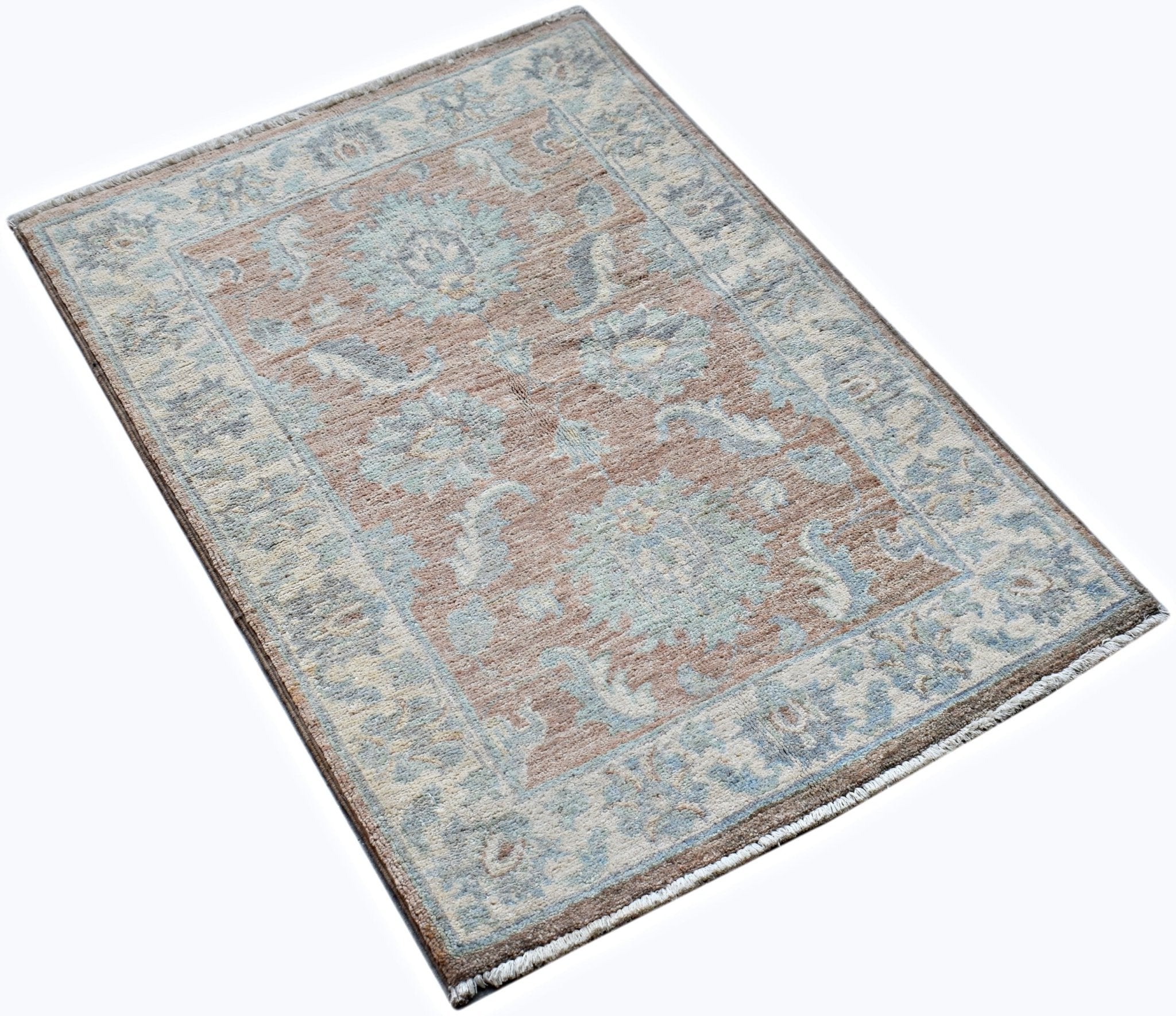 Handmade Mini Afghan Chobi Rug | 96 x 66 cm | 3'2" x 2'2" - Najaf Rugs & Textile