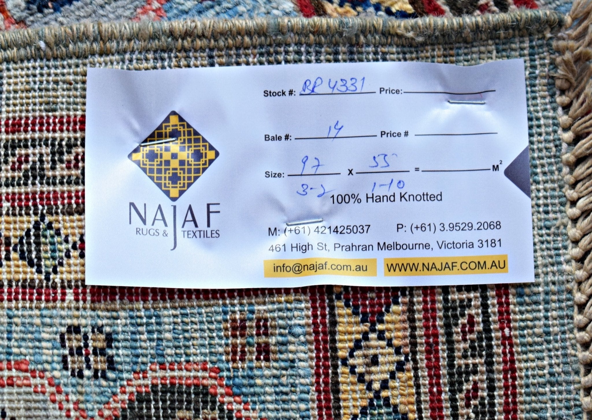 Handmade Mini Afghan Chobi Rug | 97 x 55 cm | 3'2" x 1'10" - Najaf Rugs & Textile