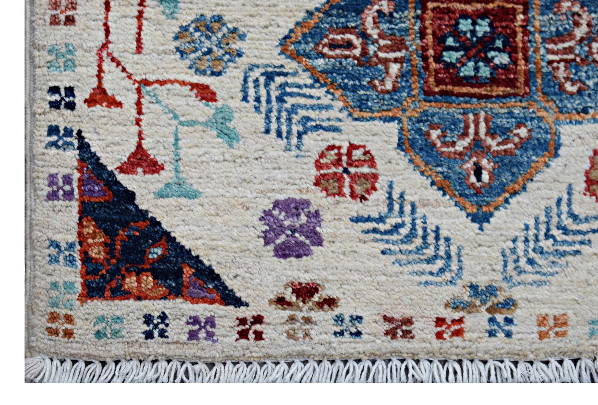 Handmade Mini Afghan Chobi Rug | 99 x 50 cm | 3'3" x 1'8" - Najaf Rugs & Textile