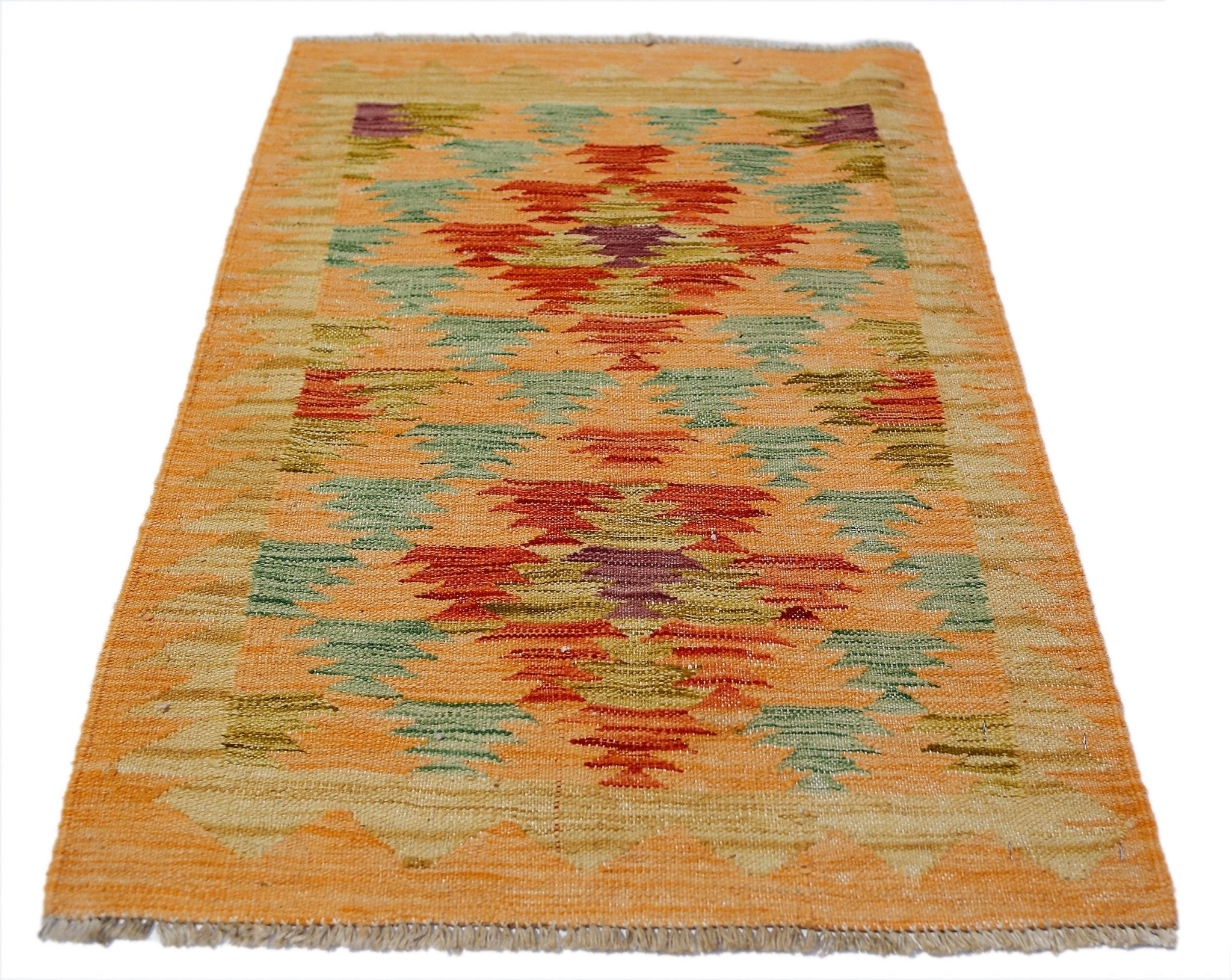 Handmade Mini Afghan Maimana Kilim | 85 x 63 cm | 2'10" x 2'1" - Najaf Rugs & Textile