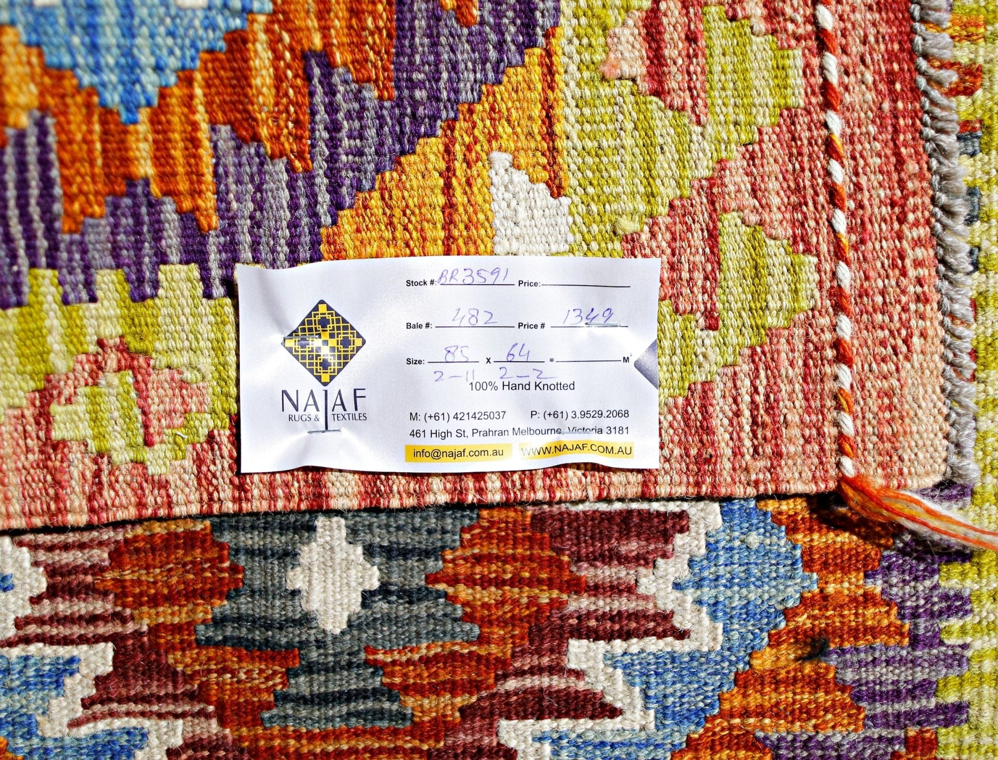 Handmade Mini Afghan Maimana Kilim | 85 x 64 cm | 2'11" x 2'2" - Najaf Rugs & Textile