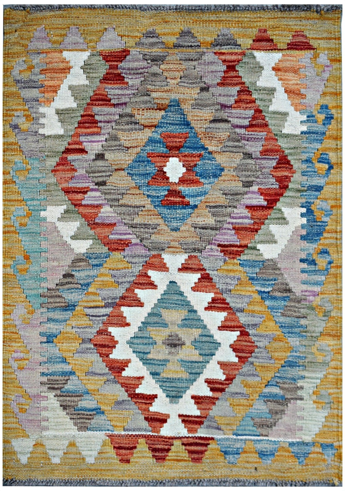 Handmade Mini Afghan Maimana Kilim | 86 x 60 cm | 2'10" x 2' - Najaf Rugs & Textile