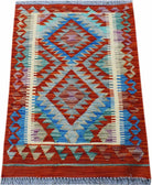 Handmade Mini Afghan Maimana Kilim | 86 x 62 cm | 2'10" x 2' - Najaf Rugs & Textile