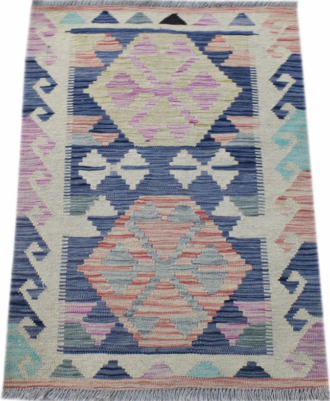 Handmade Mini Afghan Maimana Kilim | 86 x 64 cm | 2'10" x 2'1" - Najaf Rugs & Textile