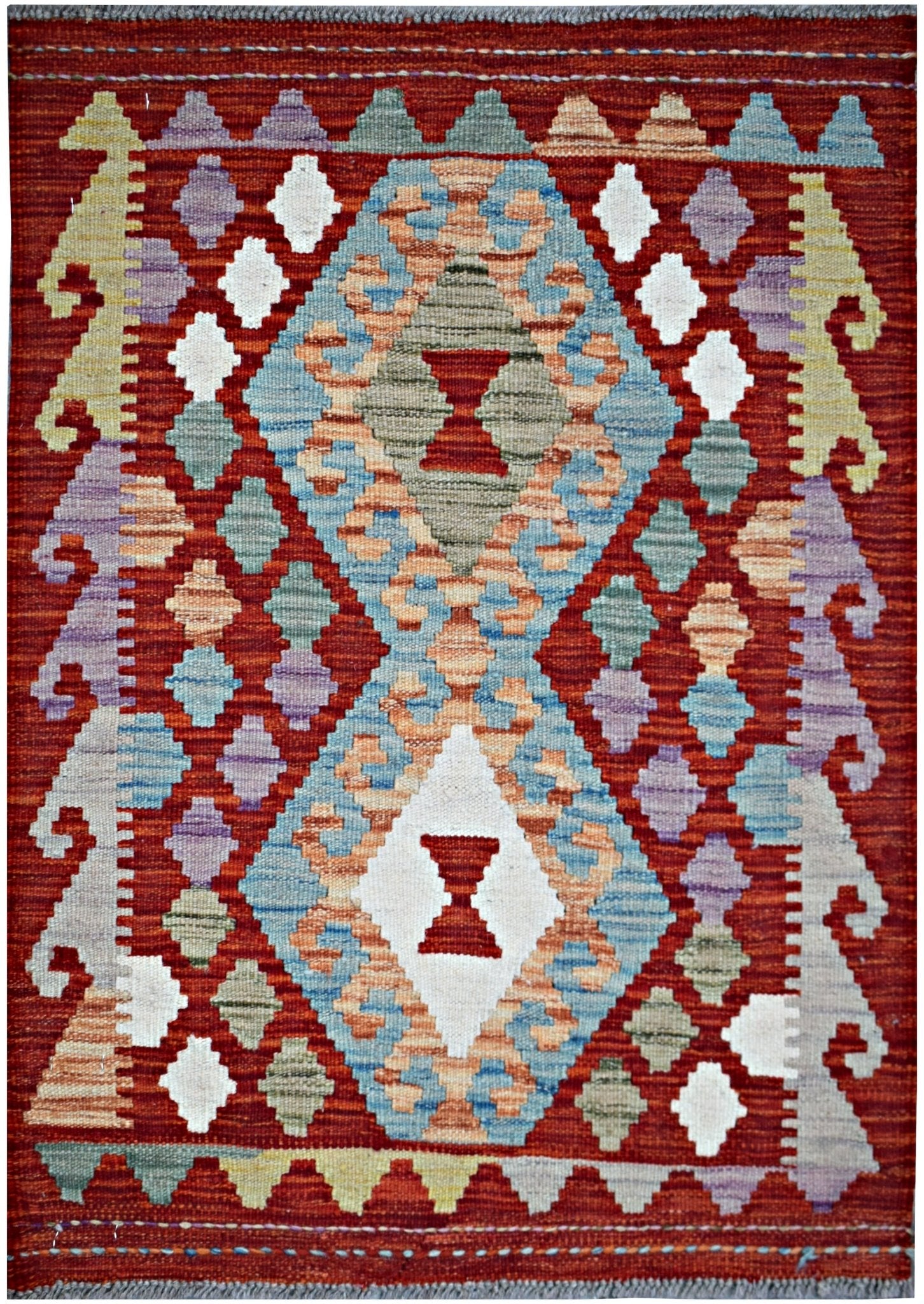 Handmade Mini Afghan Maimana Kilim | 86 x 64 cm | 2'11" x 2'2" - Najaf Rugs & Textile