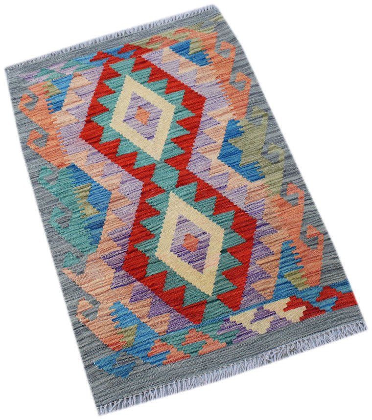 Handmade Mini Afghan Maimana Kilim | 87 x 60 cm | 2'10" x 2' - Najaf Rugs & Textile