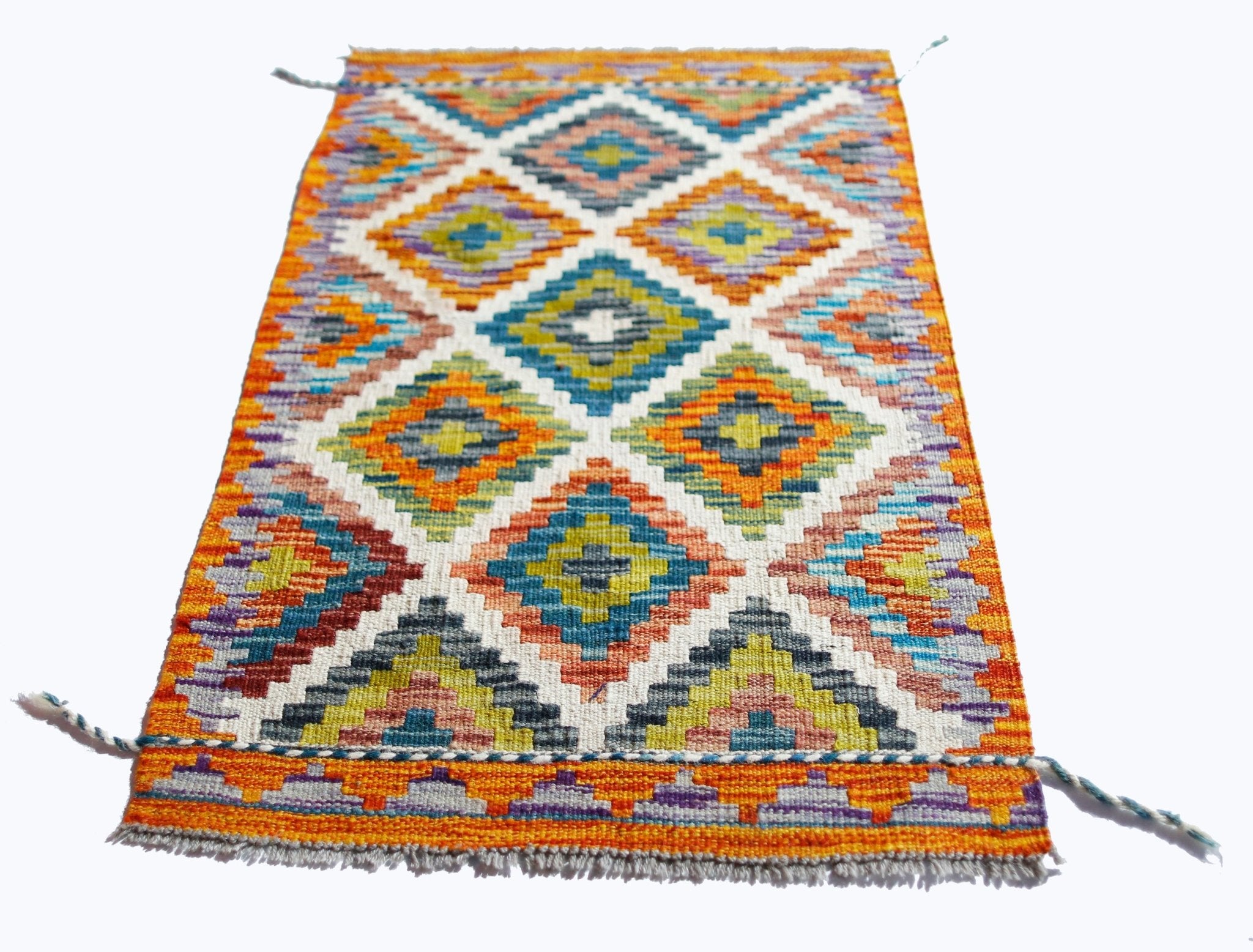 Handmade Mini Afghan Maimana Kilim | 87 x 62 cm | 2'11" x 2'1" - Najaf Rugs & Textile