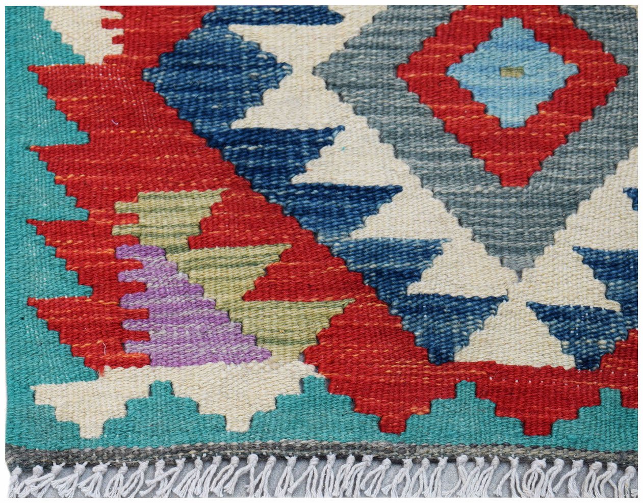 Handmade Mini Afghan Maimana Kilim | 87 x 64 cm | 2'10" x 2'2" - Najaf Rugs & Textile