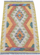 Handmade Mini Afghan Maimana Kilim | 88 x 60 cm | 2'11" x 2' - Najaf Rugs & Textile