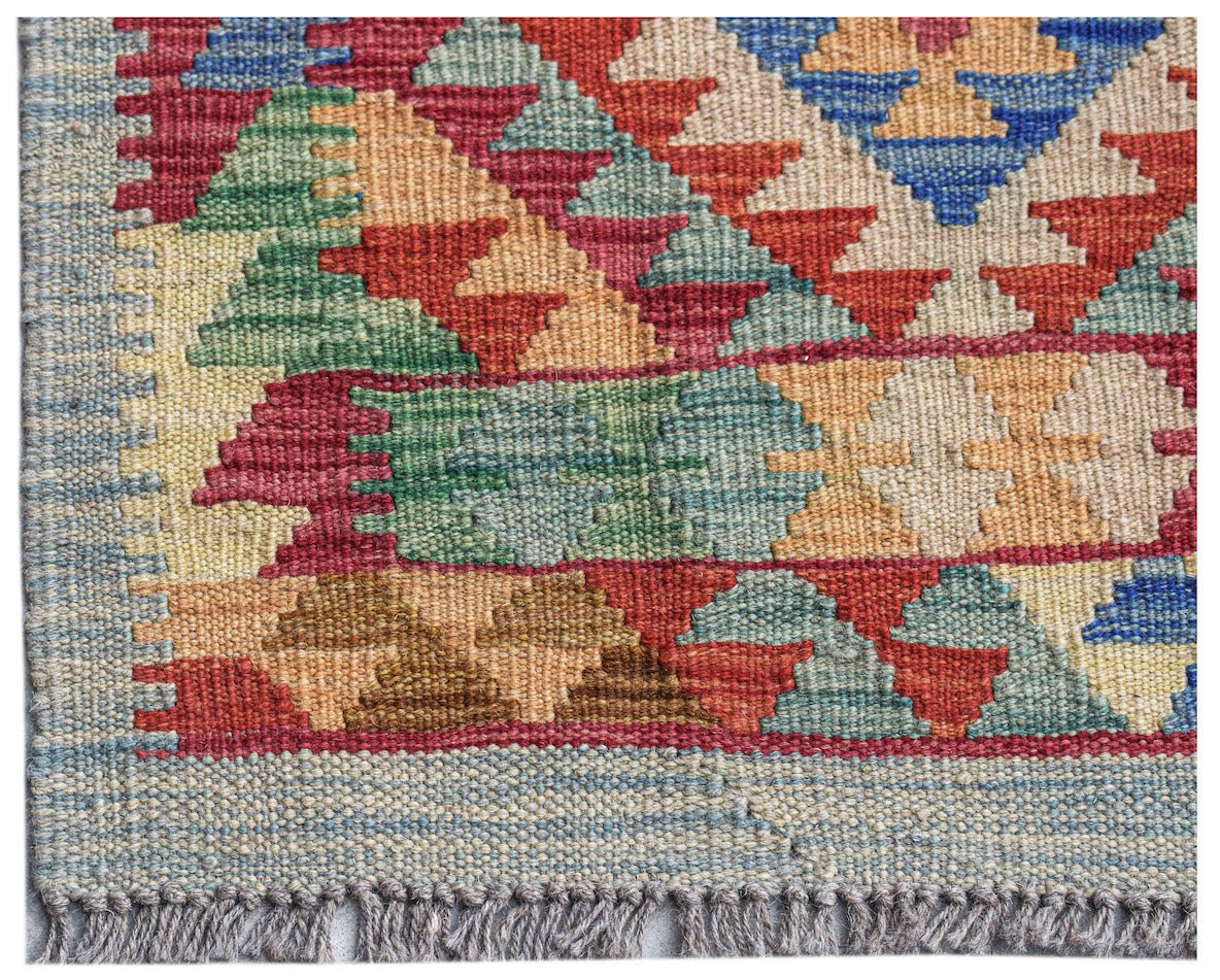 Handmade Mini Afghan Maimana Kilim | 88 x 63 cm | 2'11" x 2'1" - Najaf Rugs & Textile