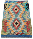 Handmade Mini Afghan Maimana Kilim | 89 x 60 cm | 2'11" x 2' - Najaf Rugs & Textile