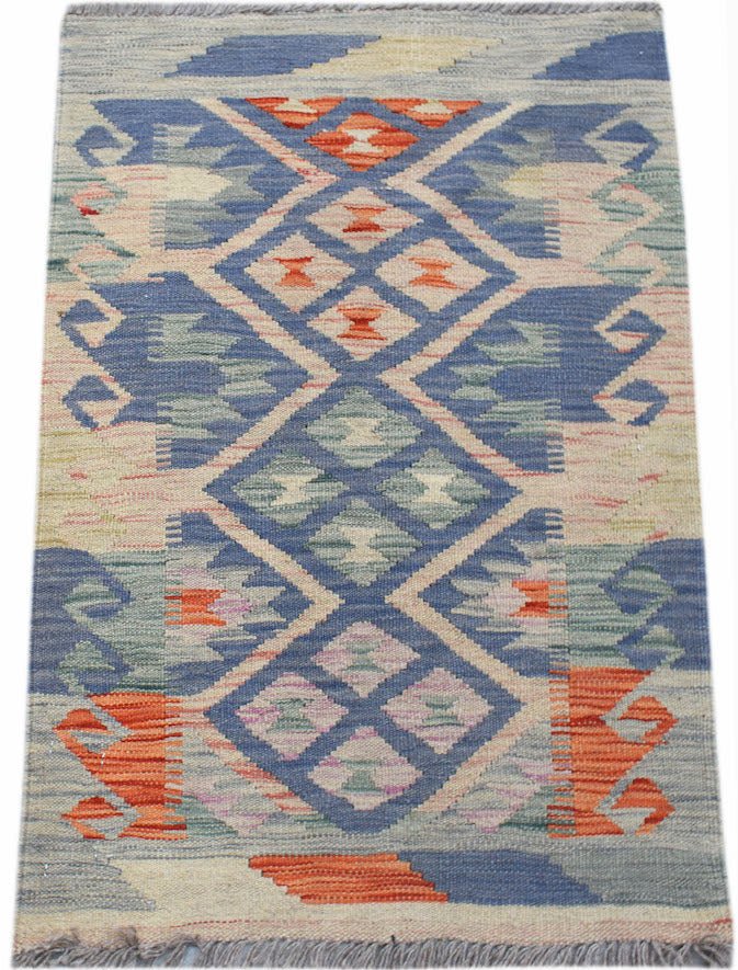 Handmade Mini Afghan Maimana Kilim | 89 x 63 cm | 2'11" x 2'1" - Najaf Rugs & Textile