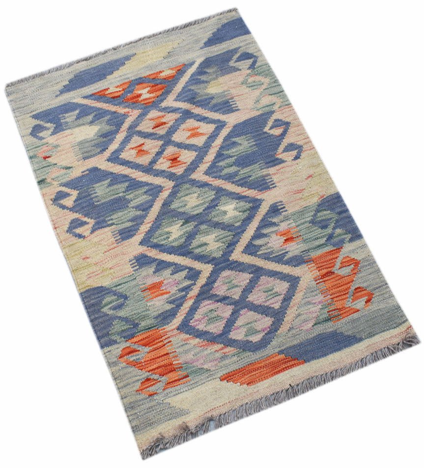 Handmade Mini Afghan Maimana Kilim | 89 x 63 cm | 2'11" x 2'1" - Najaf Rugs & Textile