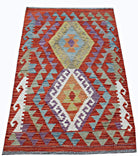 Handmade Mini Afghan Maimana Kilim | 89 x 66 cm | 2'11" x 2'2" - Najaf Rugs & Textile