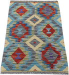 Handmade Mini Afghan Maimana Kilim | 90 x 61 cm | 3' x 2' - Najaf Rugs & Textile