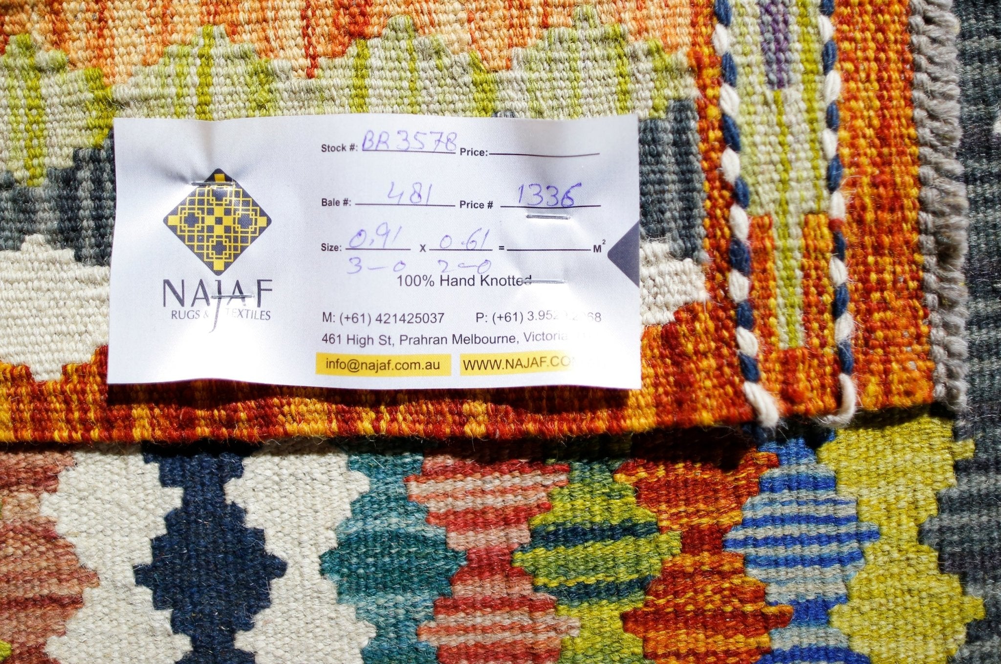 Handmade Mini Afghan Maimana Kilim | 91 x 61 cm | 3' x 2' - Najaf Rugs & Textile