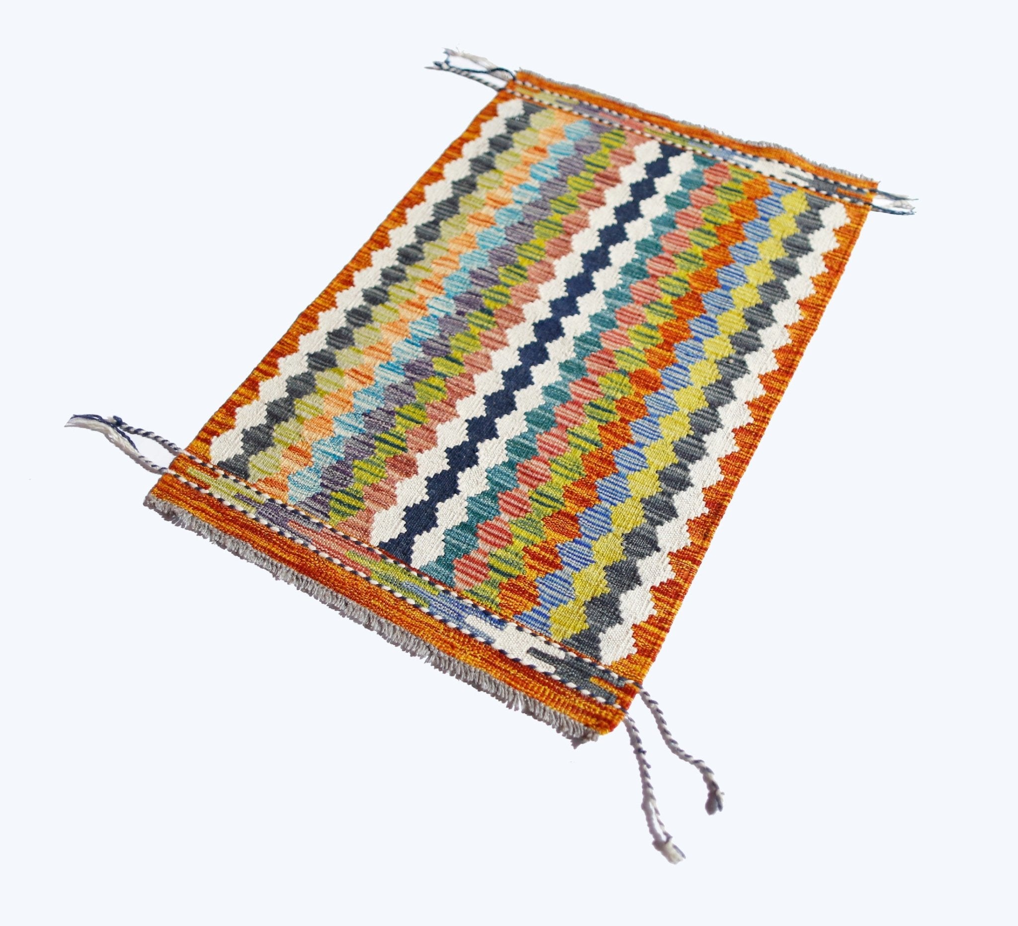 Handmade Mini Afghan Maimana Kilim | 91 x 61 cm | 3' x 2' - Najaf Rugs & Textile