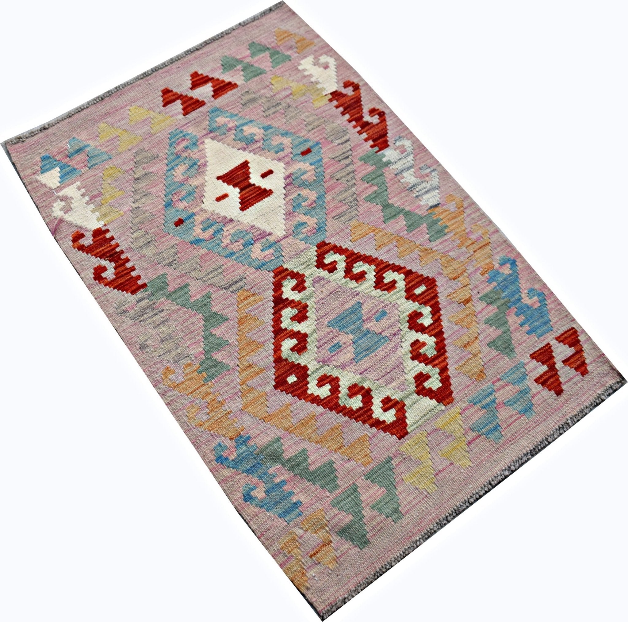 Handmade Mini Afghan Maimana Kilim | 91 x 61 cm | 3' x 2' - Najaf Rugs & Textile