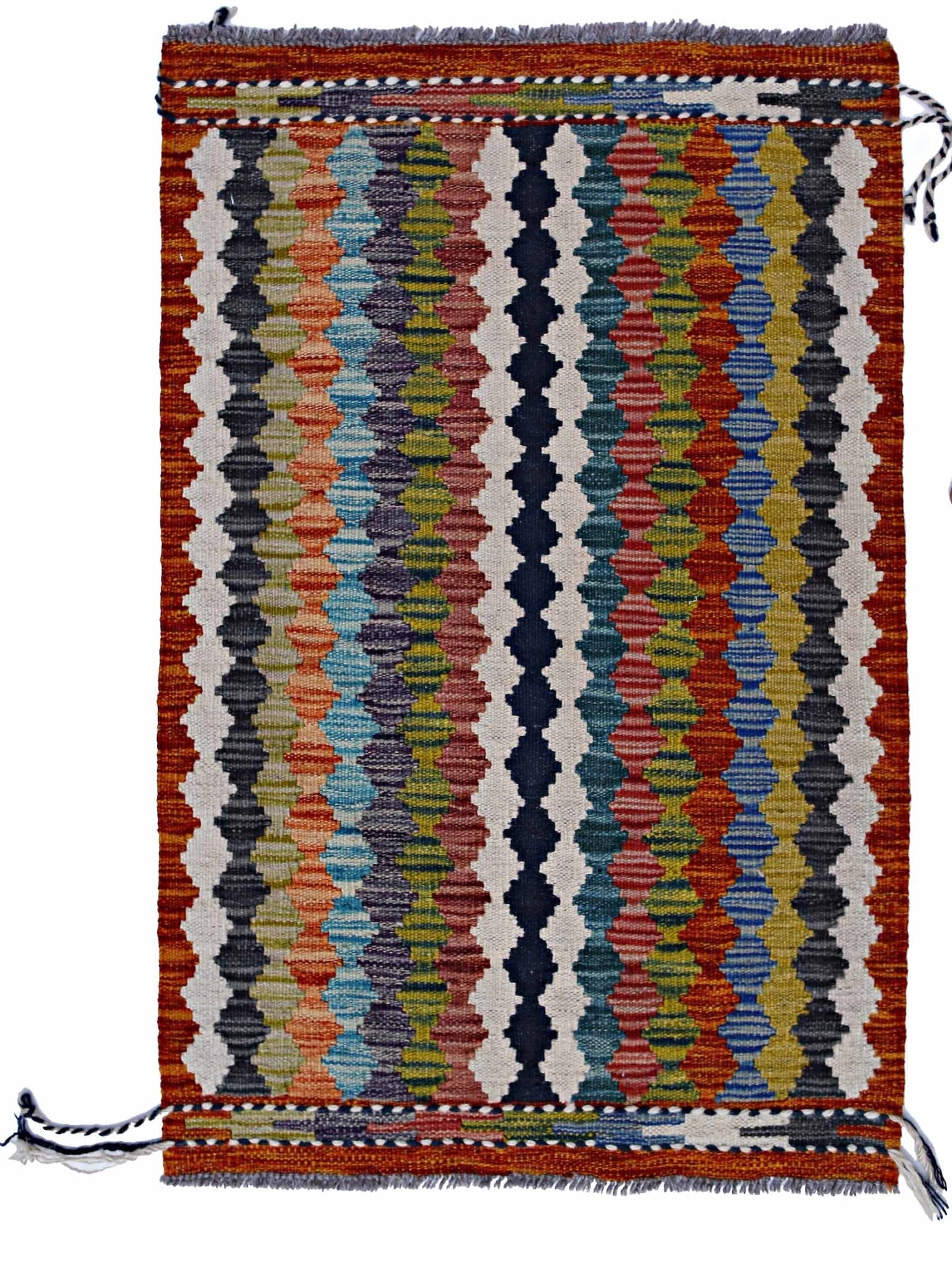 Handmade Mini Afghan Maimana Kilim | 91 x 61 cm | 3' x 2' - Najaf Rugs & Textile