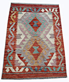 Handmade Mini Afghan Maimana Kilim | 91 x 66 cm | 3' x 2'2" - Najaf Rugs & Textile