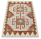 Handmade Mini Afghan Maimana Kilim | 92 x 64 cm | 3'1" x 2'2" - Najaf Rugs & Textile