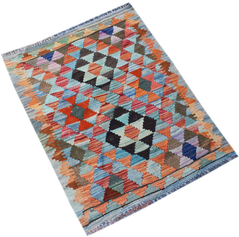 Handmade Mini Afghan Maimana Kilim | 92 x 77 cm | 3' x 2'7" - Najaf Rugs & Textile