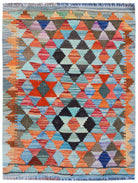 Handmade Mini Afghan Maimana Kilim | 92 x 77 cm | 3' x 2'7" - Najaf Rugs & Textile